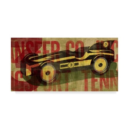 Trademark Fine Art John W. Golden 'Retro Racecar' Canvas Art, 12x24 ALI30616-C1224GG